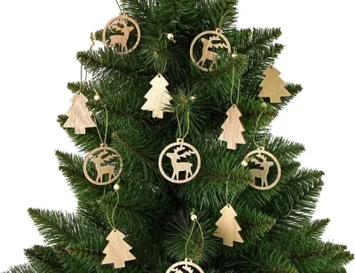 Immagine prodotto di Holz-Weihnachtsbaumanhänger Rentier 12 Stück (Weihnachtsangebot - Weihnachten)