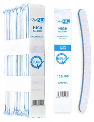 Produktbild von Nail4U Basic Bananen-Nagelfeile 100/180 25 Stück