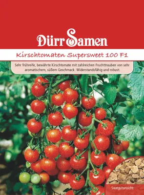 Produktbild von Dürr-Samen - Kirsch-Tomaten Supersweet 100 F1 - Saatgut - 0958