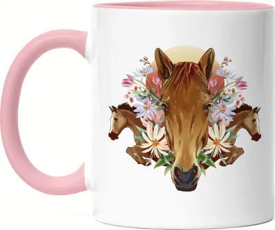 Produktbild von Pferd Tasse Rosa Hengst Liebe Reiten Pferde Pferdeflüsterer Ausritt Pferdeliebhaber Reiterin Spirit
