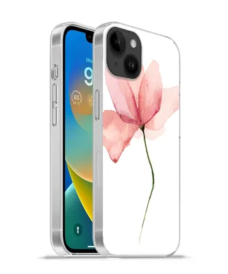 Produktbild von MuchoWow® Handyhülle Schutzhülle Hülle für Apple iPhone 14 Plus - Soft case Blumen - Aquarell - Rosa Silikon Softcase Handy Hülle - Abbildung