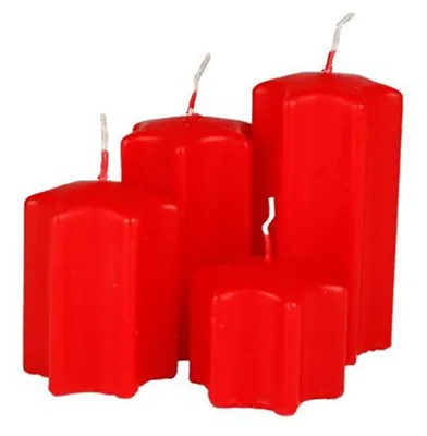 Image de Set de bougies de l'Avent en forme d'étoile Bougies de Noël Décoration de Noël Bougies en forme d'étoile, couleur:rouge
