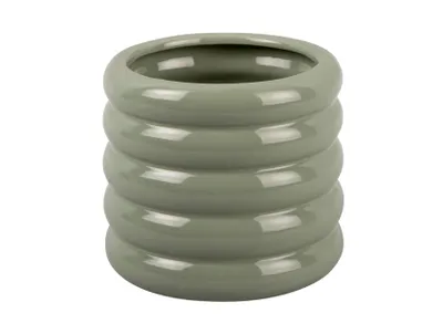 Produktbild von Present Time – Blumentopf Bobbly Glazed Large – Graue Jade