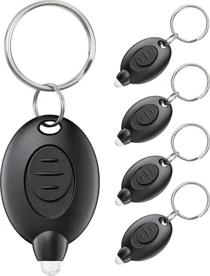Produktbild von 5er-Pack Mini-LED-Schlüsselanhänger-Licht, 12 Lumen, tragbar, ultrahell, batteriebetrieben, Schlüsselanhänger-Taschenlampe für Outdoor, Camping, Party, Wandern und Notbeleuchtung, schwarzes Gehäuse