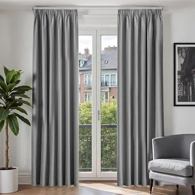 Produktbild von Unyqoos® Verdunkelvorhang mit Leinenoptik – 140 x 225 cm, 100% blickdicht, Faltenband, 100% Polyester, für Wohn- & Schlafzimmer