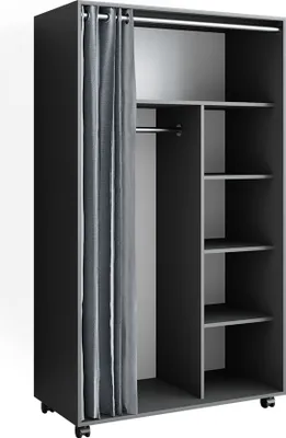 Produktbild von Kleiderschrank Vicco Doros Grau 100 x 168 cm mit Rollen, Model 40593