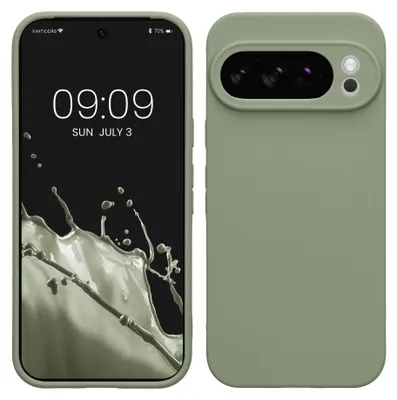 Produktbild von kwmobile Handyhülle für Google Pixel 10 Pro Hülle - weiches Handy Silikon Case - Schutzhülle Cover - Graugrün