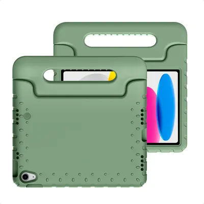 Produktbild von imoshion Schutzhülle mit Handgriff kindersicher iPad 11 (2025) 11 Zoll A16 / iPad 10 (2022) 10.9 Zoll - Olive Green