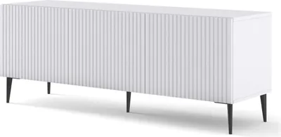 Produktbild von FURNLUX Fernsehtisch Ravenna B Weiß Und Schwarz 150cm / Hauptfarbe: Weiß / Abmessungen: 150 x 56 x 42 cm
