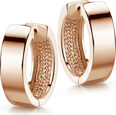 Produktbild von MATERIA by Matthias Wagner breite Klappcreolen Rosegold - Damen Ohrringe Creolen Silber 925 rosé vergoldet 18mm SO-67