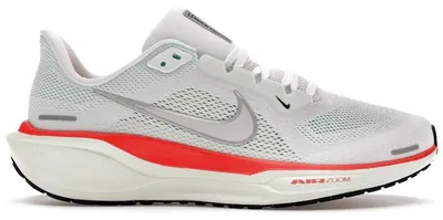 Image de Nike Air Zoom Pegasus 41, couleur : blanc, vert clair, rouge vif et argent métallisé. Pointure : 38,5 (EU)