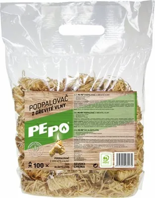 Produktbild von PE-PO podpaľovač z drevenej vlny – 100ks podpalov