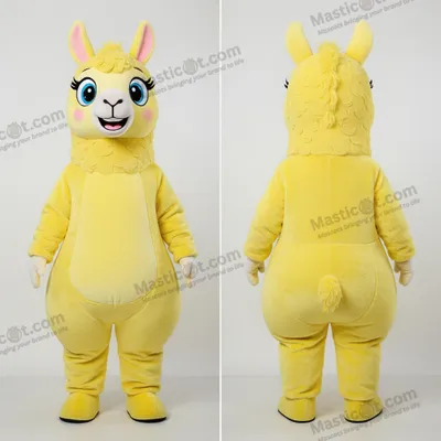 Produktbild von Süße MASTICOT gelbe Lama-Maskottchen-Puppe