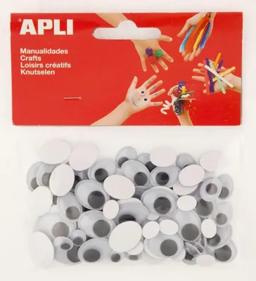 Produktbild von Apli - selbstklebende Bastelaugen, oval, Blister mit 100 Stück