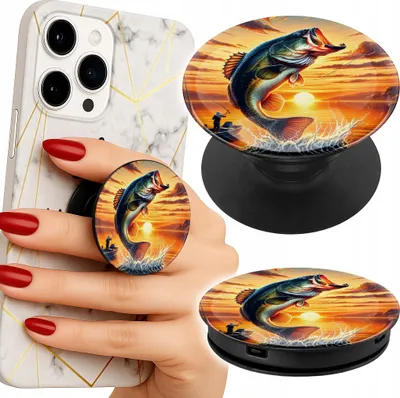 Image de Support telephone Popsocket pour doigt / support - WZORY WĘDKARSKIE RYBY WĘDKA