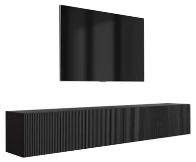 Immagine prodotto di Mobile TV (2 x 100 cm), frontali zigrinati, nero opaco, 200 × 32 × 33,6 cm