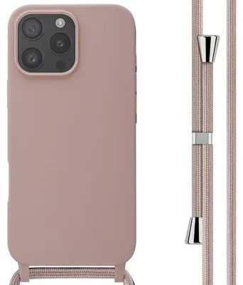 Imagen del producto de Funda de Silicona con Cuerda para Apple iPhone 16 Pro Max - Sand Pink