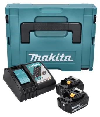 Immagine prodotto di Makita Power Source Kit 18V con: 2x Batterie BL1860B 6,0 Ah + Caricabatterie DC18RC + Valigetta Makpac