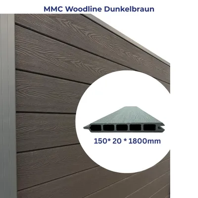 Produktbild von WPC Zaun Paneele 6 Stück 180 × 180 cm - Dunkelbraun