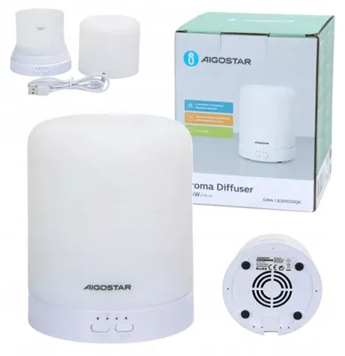 Imagen del producto de Difusor aromático 5 en 1 de Aigostar, con capacidad de 120 ml, humidificador y lámpara LED de colores