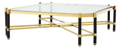 Produktbild von Casa Padrino Luxus Couchtisch Gold / Schwarz 115 x 115 x H. 35,5 cm - Limited Edition