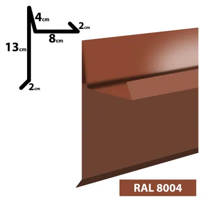 A diagram showing the dimensions of a metal profile, next to a 3D rendering of the profile.