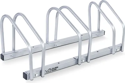 Produktbild von CCLIFE Fahrradständer Boden für 3 Fahrräder mit Reifenbreiten bis 65 mm Eisen Fahrradhalter 71 x 32 x 26 cm