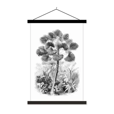 Produktbild von MuchoWow® Textilposter Design - Schwarz und Weiß - Natur 120x180 cm mit schwarzem Rahmen - Fotos