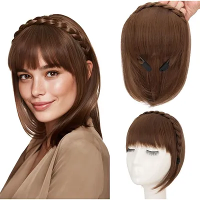 Immagine prodotto di Fascia per capelli con treccia, color marrone chiaro, taglia L, color marrone chiaro