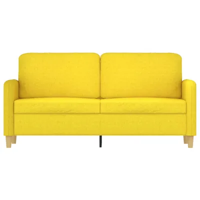 Image de vidaXL Canapé 2 places jaune clair 140 cm Tissu