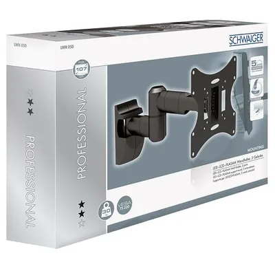 Zdjęcie produktu dla Schwaiger LWH050 011, 43,2 cm (17"), 94 cm (37"), 75 x 75 mm, 200 x 200 mm, -20 - 20°, Czarny