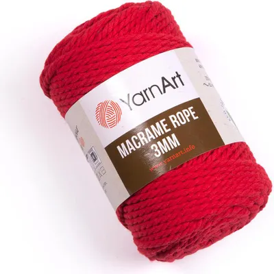 Produktbild von Yarn Art Macrame Rope 3 mm 63 m 773 Red Schnur