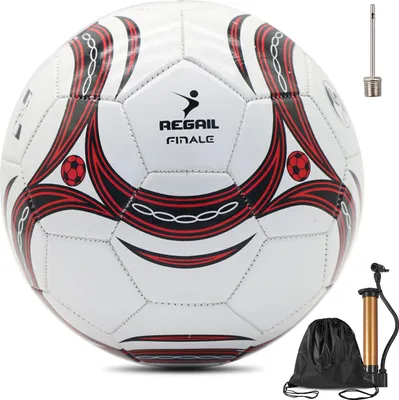 Produktbild von Fussball der Groesse 5 fuer Jugendliche, maschinengenaehter Fussball mit Pumpnadel und Aufbewahrungstasche fuer Sporttraining, Matchspiel