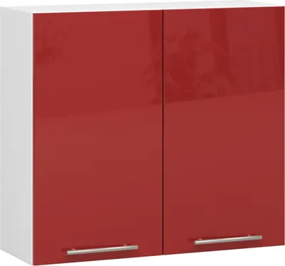 Image de Akord Armoire Cuisine Suspendue Oliwia Blanc/Rouge Brillant 80X30X72