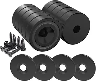 Zdjęcie produktu dla 12 magnesów stalowych 20 x 7 mm z otworem i osłoną, magnesy z wpuszczaną główką i śrubami