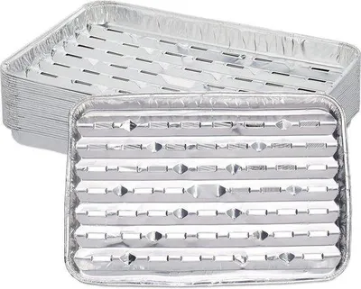 Image de Barquettes de barbecue en aluminium 34 x 22 cm, couleur argent, 260 °C