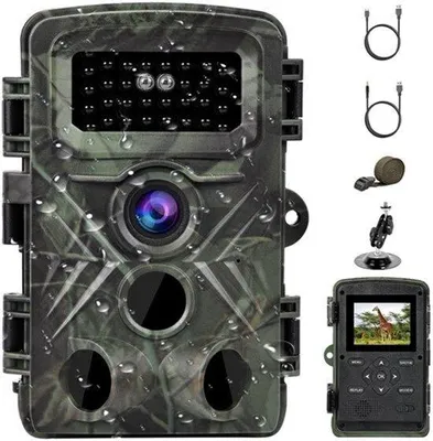 Productafbeelding van Wildcamera met nachtzicht bewegingsmelder, 2,7K wilddiercamera 48MP