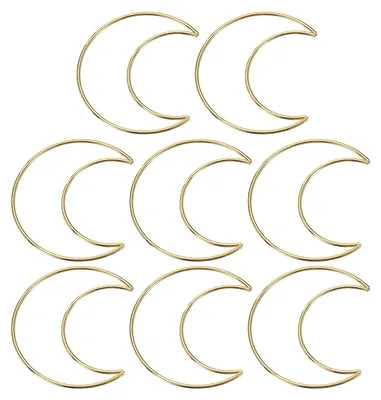 8 Mond-Dreamcatcher-Ringe 10 cm, gold, für DIY-Basteln