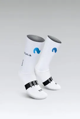 Produktbild von GOBIK Klassische Fahrradsocken - VORTEX 2.0 MOVISTAR TEAM 2025 - Weiß/Blau/Schwarz L