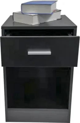 Produktbild von Nachttisch Flurschrank mit Schublade und offenem Staufach 60 cm hoch schwarz