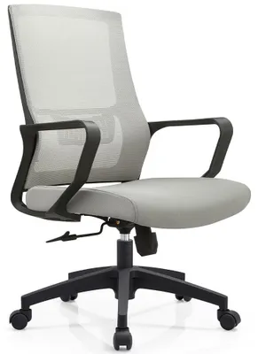 Ergonomischer Drehstuhl mit Lendenstütze, höhenverstellbar, Grau