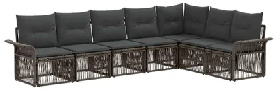 Produktbild von vidaXL Gartensofa-set 7 pcs Grau Poly-Rattan