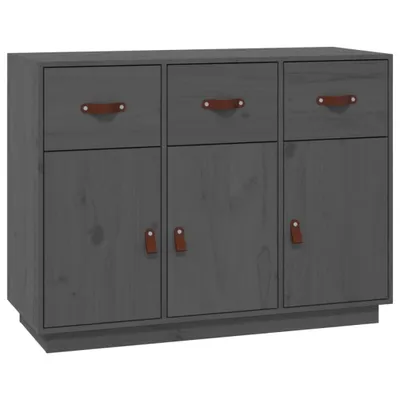 Produktbild von Sideboard Grau 100x40x75 cm Massivholz Kiefer