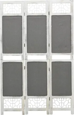 Obrázok produktu pre vidaXL 3-dielna zástena na rozdelenie miestnosti sivá 105x165 cm látka - rozdeľovač izieb - zástena na súkromie - zástena