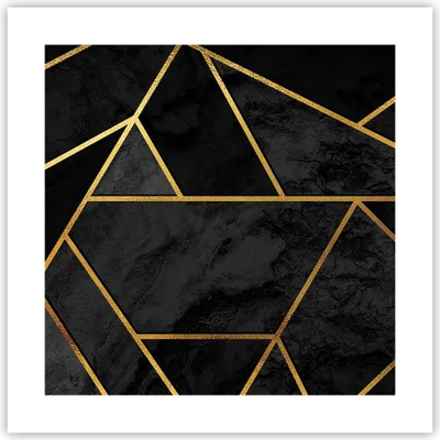 Produktbild von Poster - Poster ohne Rahmen - Abstraktion Gold Schwarz - 40x40 cm - Wand Bild - Wanddeko - Wandbilder - Kunstposter - Wandposter - Bilder - Kunstdruck - Wanddekoration - Wandbild - P2XAC40x40-4358