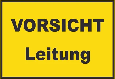 Produktbild von Vorsicht Leitung Schild mit Text A5 (148x210mm)