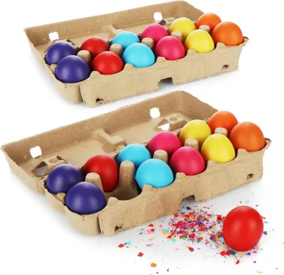 Produktbild von com-four® 24x Konfetti-Eier für Karneval, Fasching - Ostereier mit Konfetti