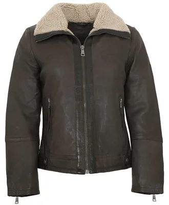 Produktbild von Mauritius - Damen Echtleder Lederjacke Lammnubuk dunkelbraun