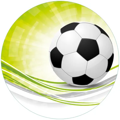 Produktbild von Wallario Premium Glasbild, freischwebende Optik, kräftige Farben, rund 50cm Durchmesser, Motiv Fußball - grün weiße Wellen Muster