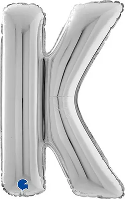 Immagine prodotto di Pallone in foil con lettera gigante 26"/66cm | Argento #K